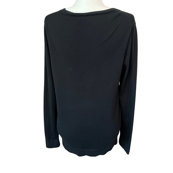 J.Crew Black Tartan Plaid Heart Cotton Crewneck Sweater Women’s Large Pullover - Picture 2 of 4